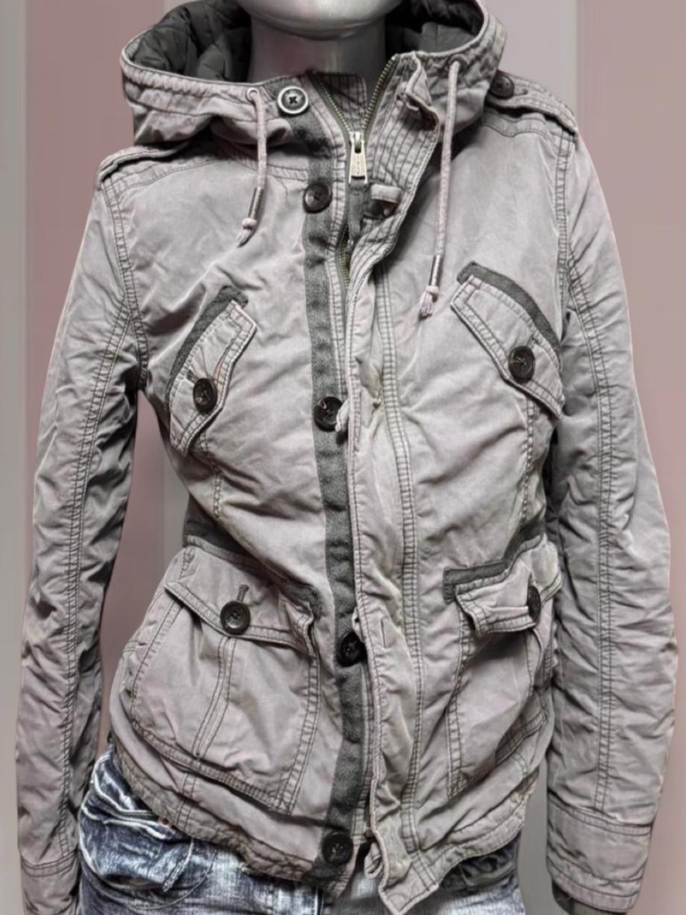 TNA Vintage Y2K Grey Platoon Jacket
